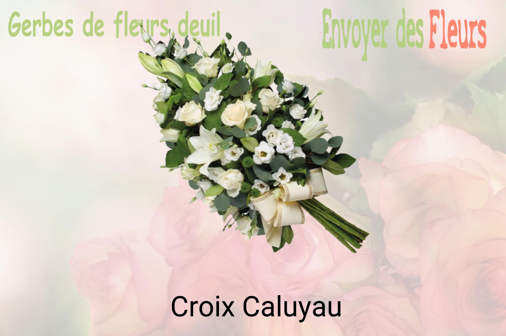 Gerbe de fleurs de deuil livrée à Croix-Caluyau